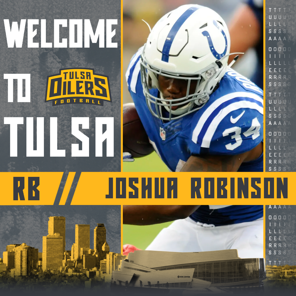 TULSA SIGNS FORMER NFL RUNNING BACK JOSHUA ROBINSON – Tulsa Indoor Football